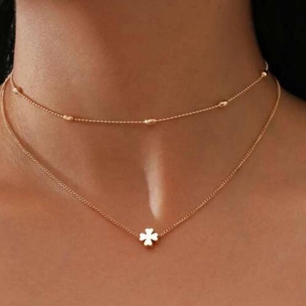 Lucky You clover chain necklace NEW
